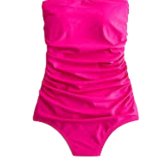 J Crew ruched bandeau one piece strapless or strap slimming swimsuit size 22 - Picture 4 of 16